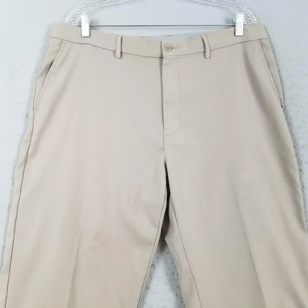 Greg‎ Norman Attack Life Pants Mens 36x30 Beige Khaki Golf Performance Polyester